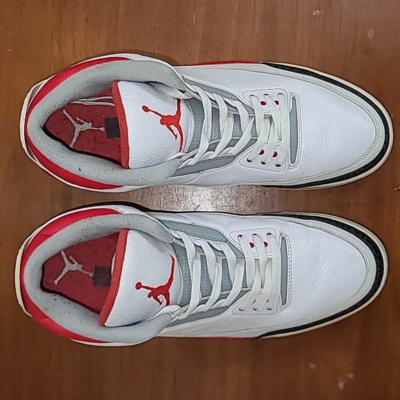 Air Jordan 3 Retro Fire Red Cement 2013 Mens Sneakers 136064-120 Size 14 - Picture 10 of 17